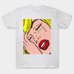 Blonde Sad Comic Girl T-Shirt
